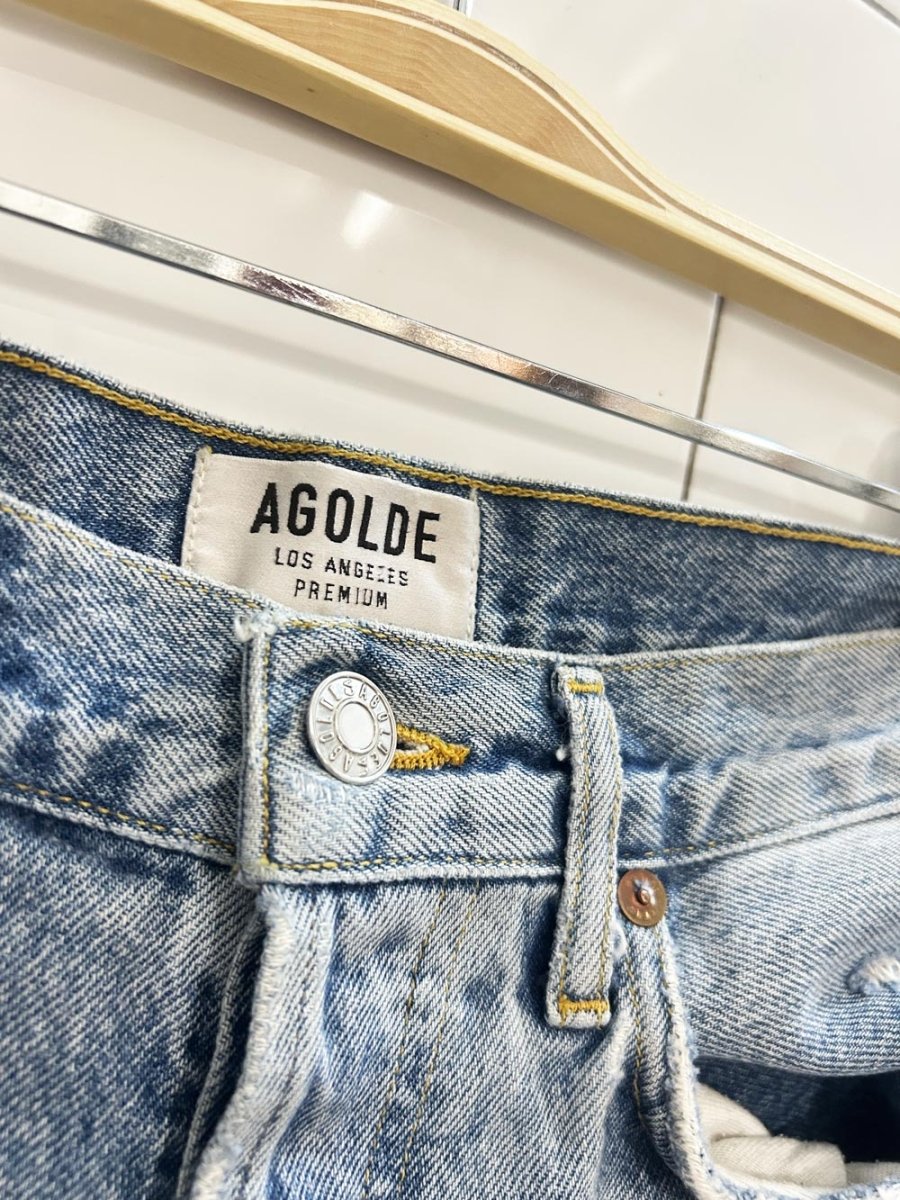 agolde high rise button fly cut off denim shorts - good market thrift store