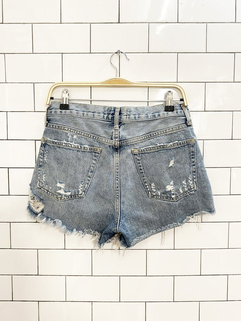 agolde high rise button fly cut off denim shorts - good market thrift store