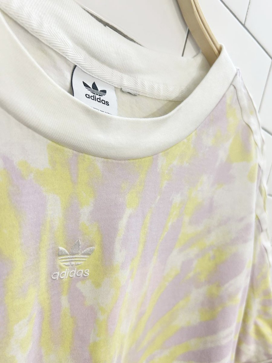 adidas boxy crop arm stripe tie dye tee - good market thrift store