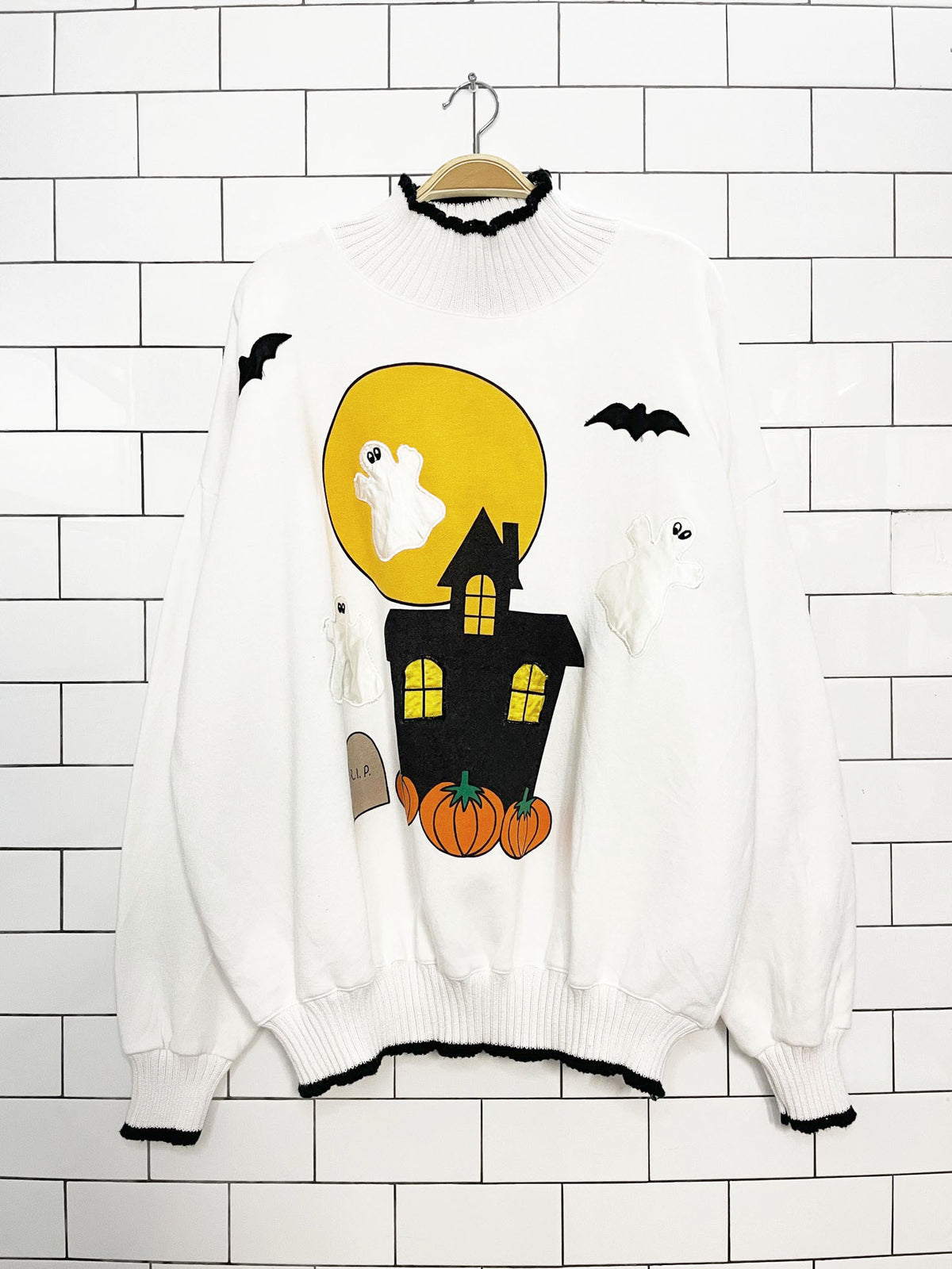 vintage 80s active exchange haunted house halloween sweatshirt