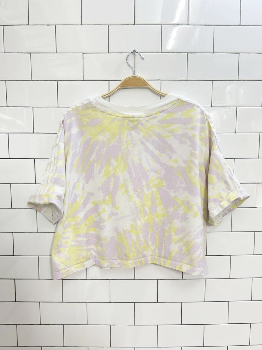 adidas boxy crop arm stripe tie dye tee - good market thrift store