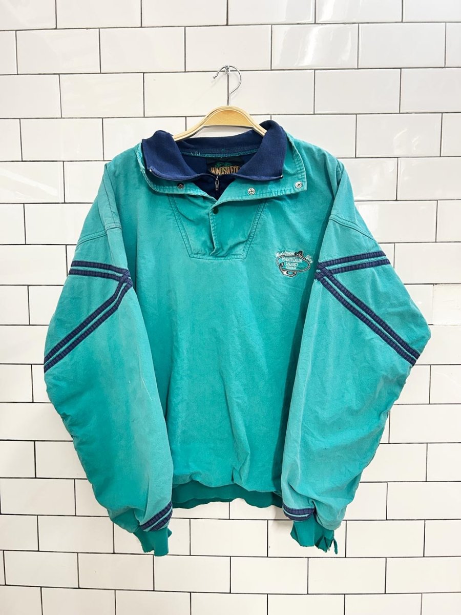 vintage 80s windswept manitoulin island layered quarter zip - good market thrift store