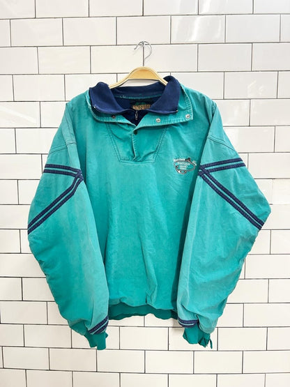 vintage 80s windswept manitoulin island layered quarter zip - good market thrift store