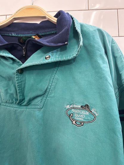 vintage 80s windswept manitoulin island layered quarter zip - good market thrift store