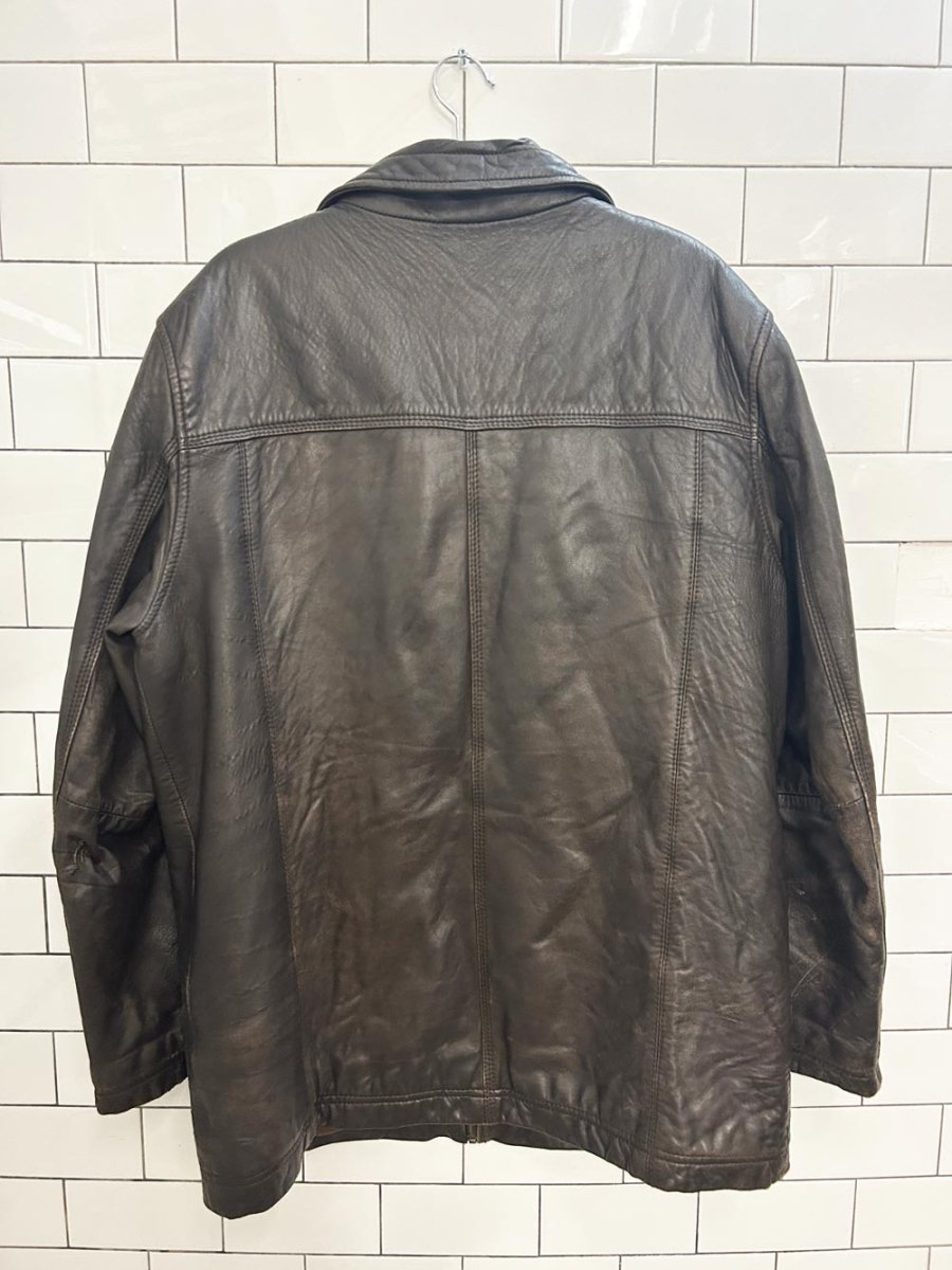 vintage 00s danier minimal zip leather jacket - good market thrift store