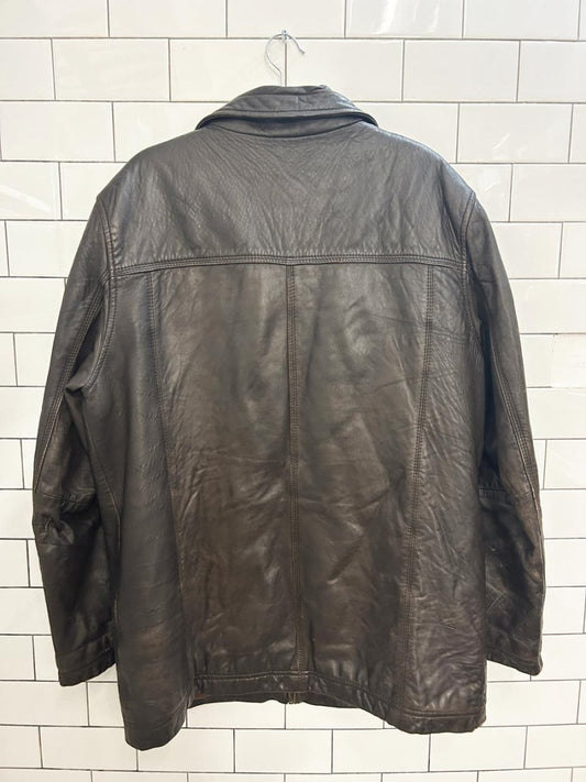 vintage 00s danier minimal zip leather jacket - good market thrift store