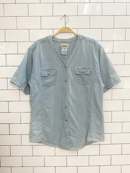vintage 90s jordache denim jersey fit shirt - good market thrift store