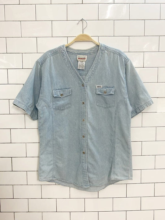 vintage 90s jordache denim jersey fit shirt - good market thrift store