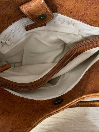 y2k nine west boho tooled leather shoulder bag - good market thrift store