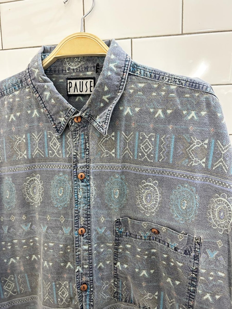 vintage 90s pause western long sleeve button up - good market thrift store