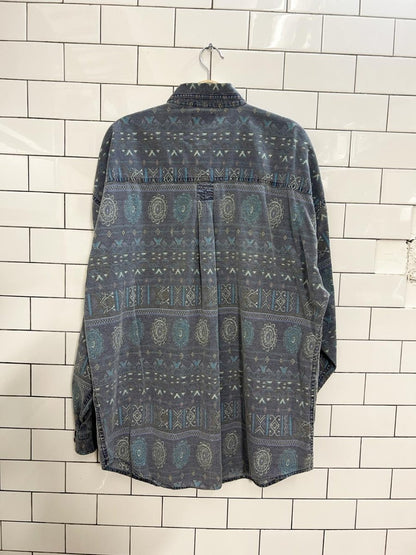 vintage 90s pause western long sleeve button up - good market thrift store