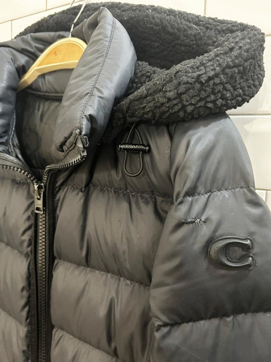 coach monagram lined long puffer coat - good market thrift store
