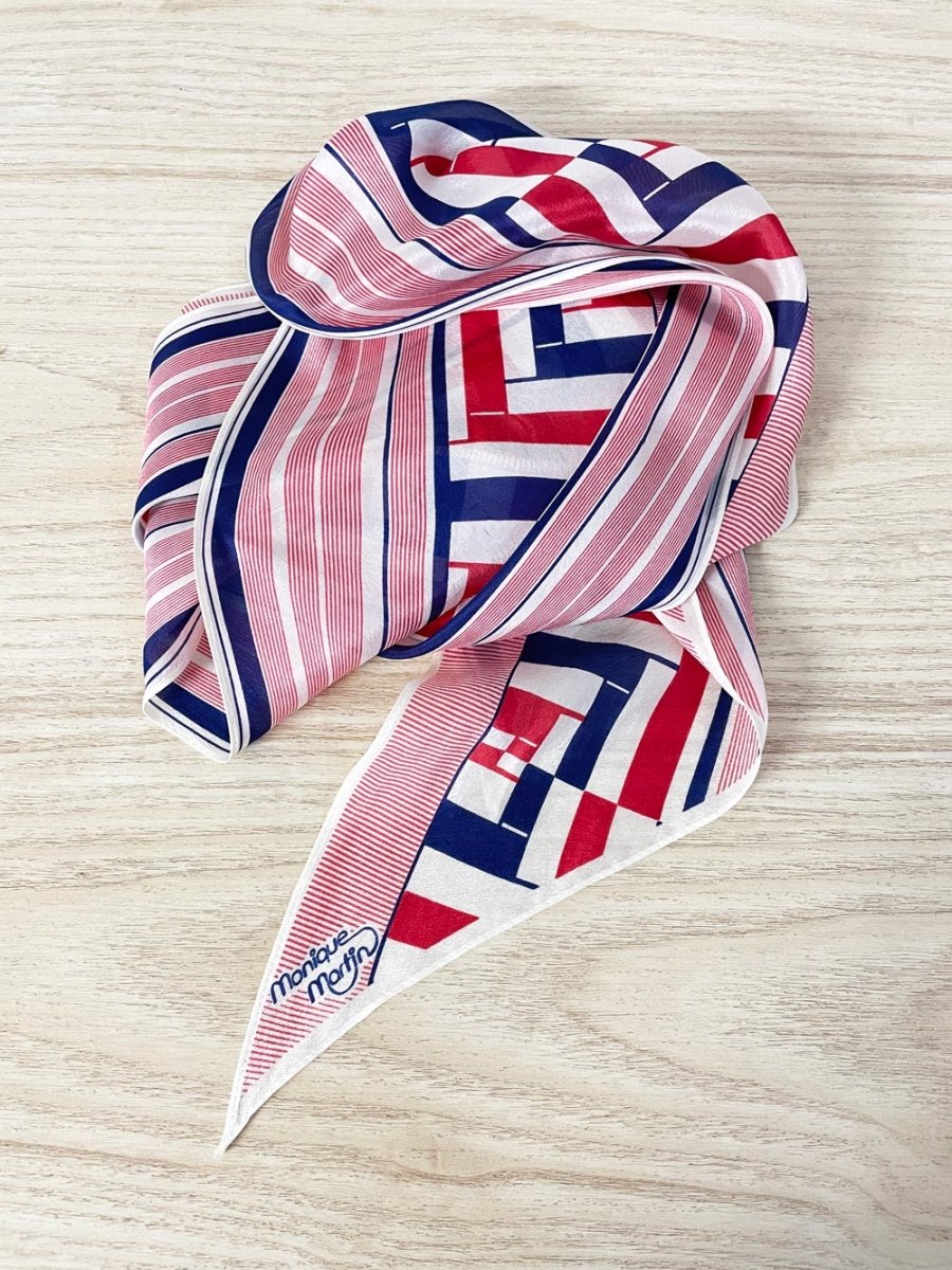 vintage 80s monique martin silk hair / neck scarf - good market thrift store