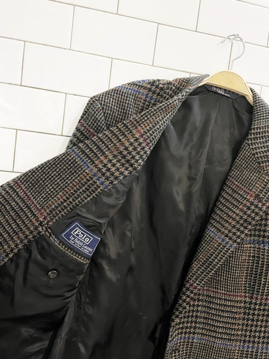 vintage polo ralph lauren 100% wool tweed blazer | union made - good market thrift store