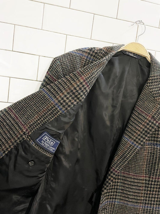 vintage polo ralph lauren 100% wool tweed blazer | union made - good market thrift store
