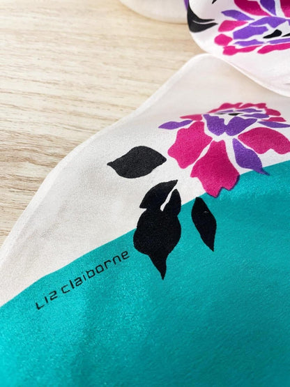 vintage 80s liz claiborne silk hair / neck scarf - good market thrift store