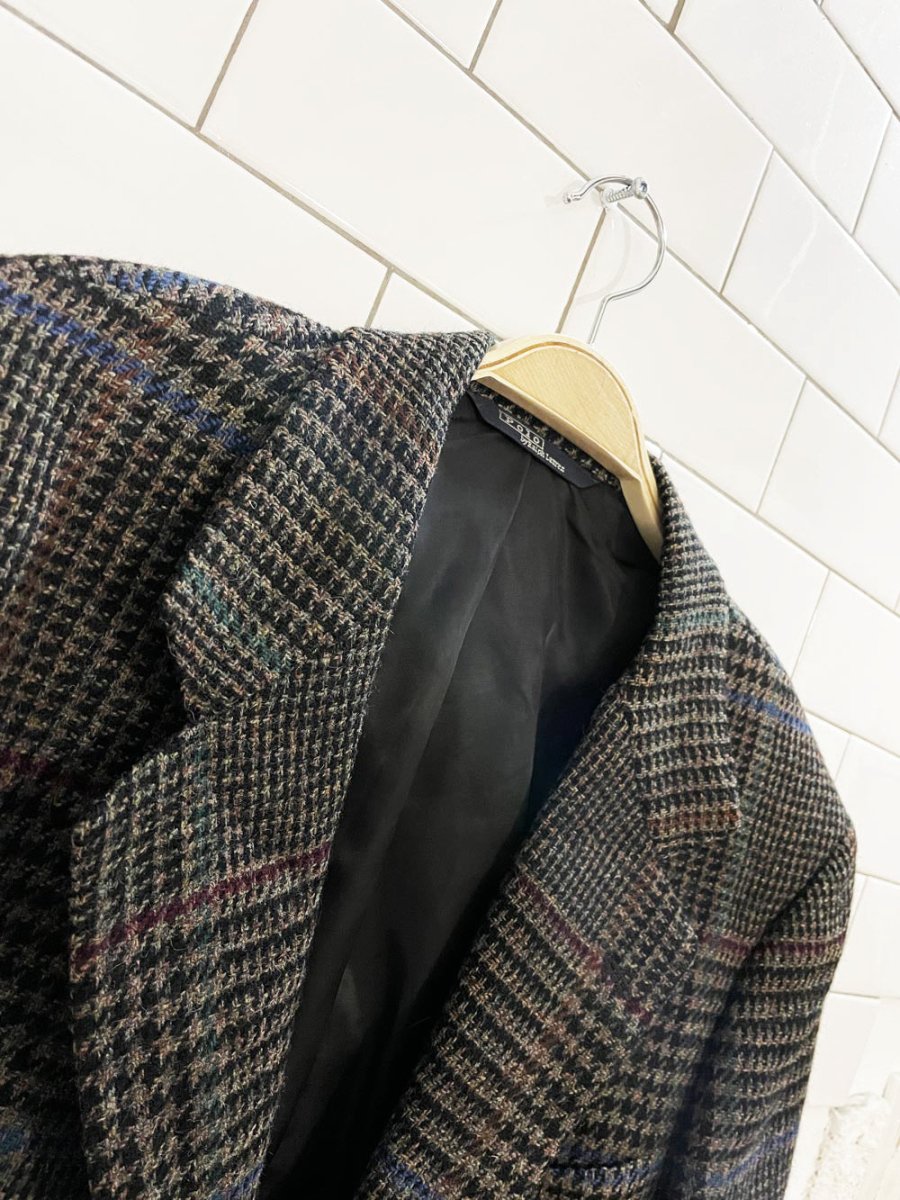 vintage polo ralph lauren 100% wool tweed blazer | union made - good market thrift store