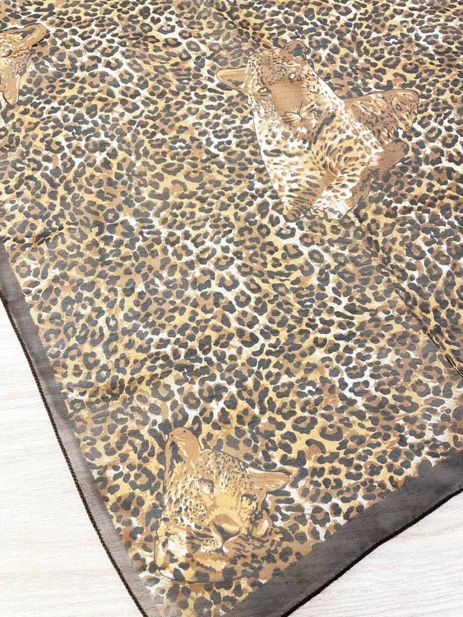 vintage into africa animal print chiffon scarf - good market thrift store