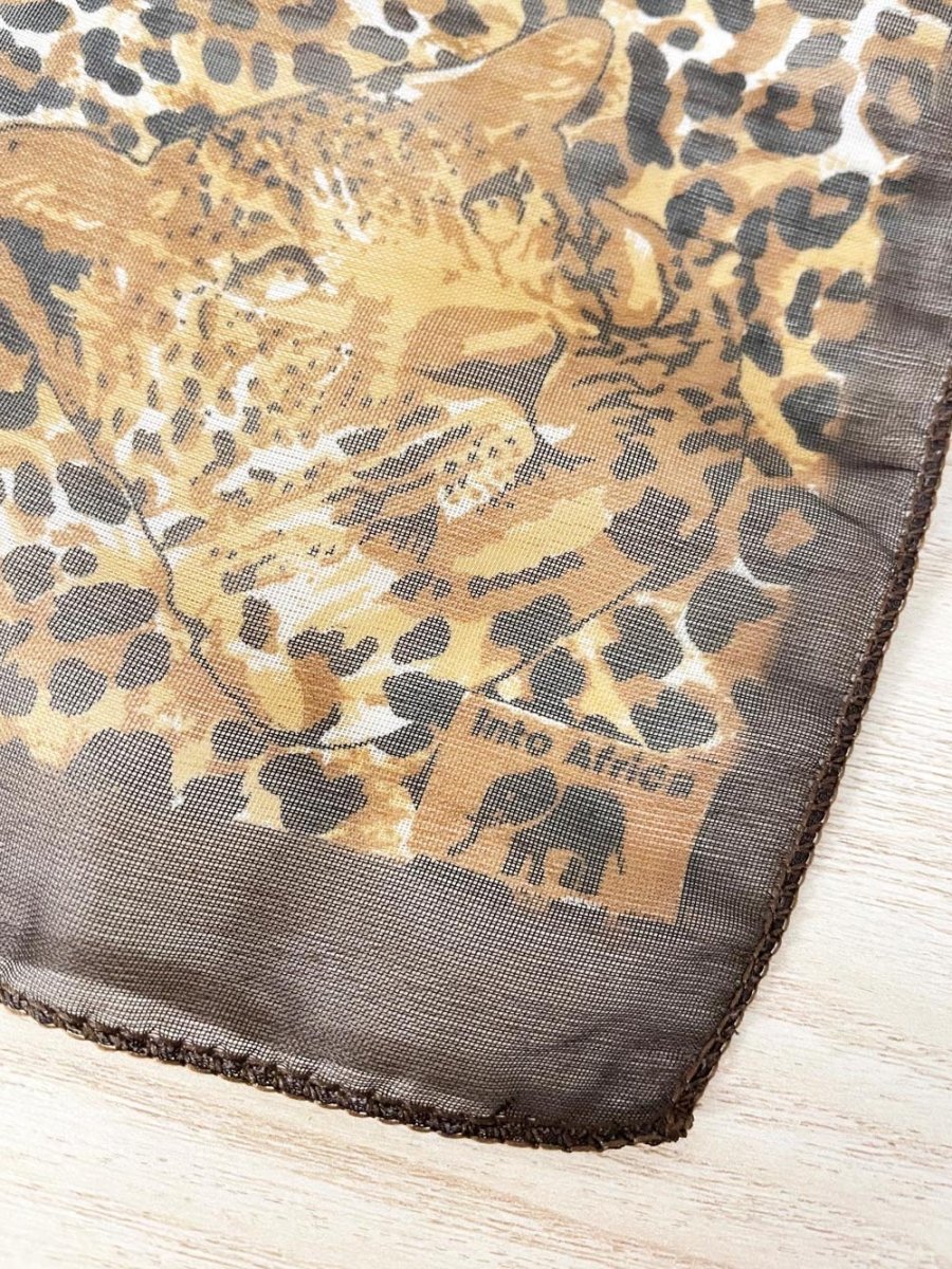 vintage into africa animal print chiffon scarf - good market thrift store