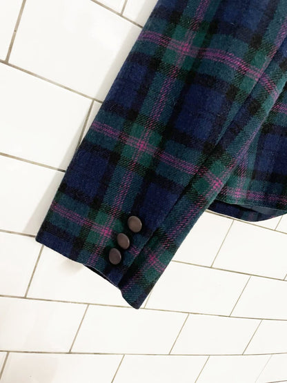 vintage 80s pendleton 100% wool velvet colar plaid jacket | made in USA - good market thrift store