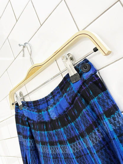 vintage 80s pendleton 100% wool plaid pleated midi skirt | made in USA - good market thrift store