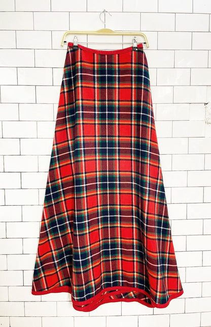 vintage 60s knockabouts by pendleton 100% wool tartan wrap maxi skirt | made in USA - good market thrift store