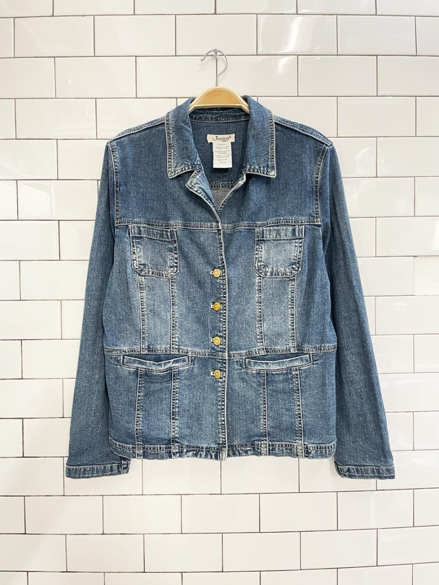 vintage 00s jessica sport denim jacket - good market thrift store