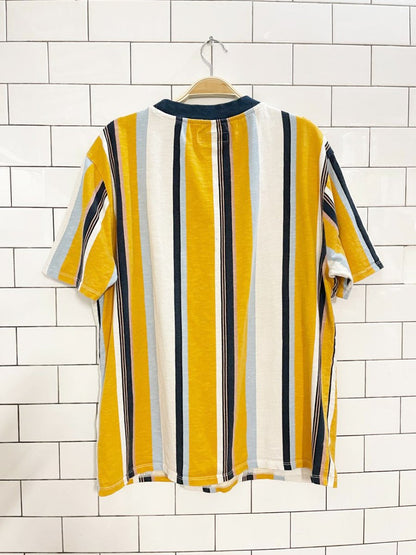 y2k guess embroidered logo striped tee - good market thrift store