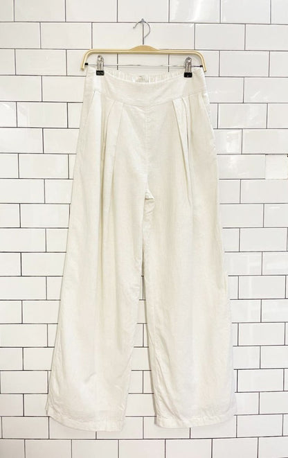 abercrombie linen - blend pleated wide leg pant - good market thrift store