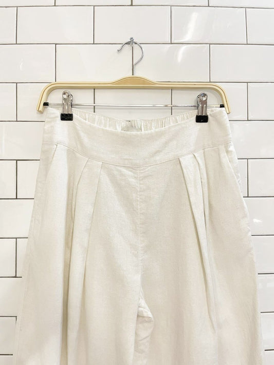 abercrombie linen - blend pleated wide leg pant - good market thrift store