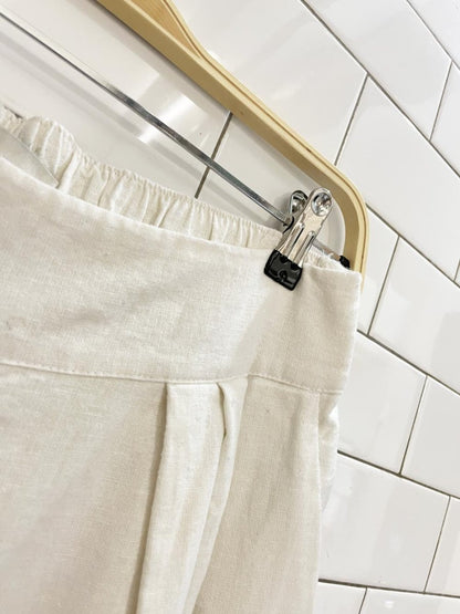 abercrombie linen - blend pleated wide leg pant - good market thrift store