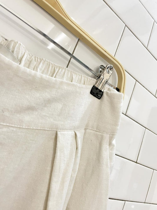 abercrombie linen - blend pleated wide leg pant - good market thrift store