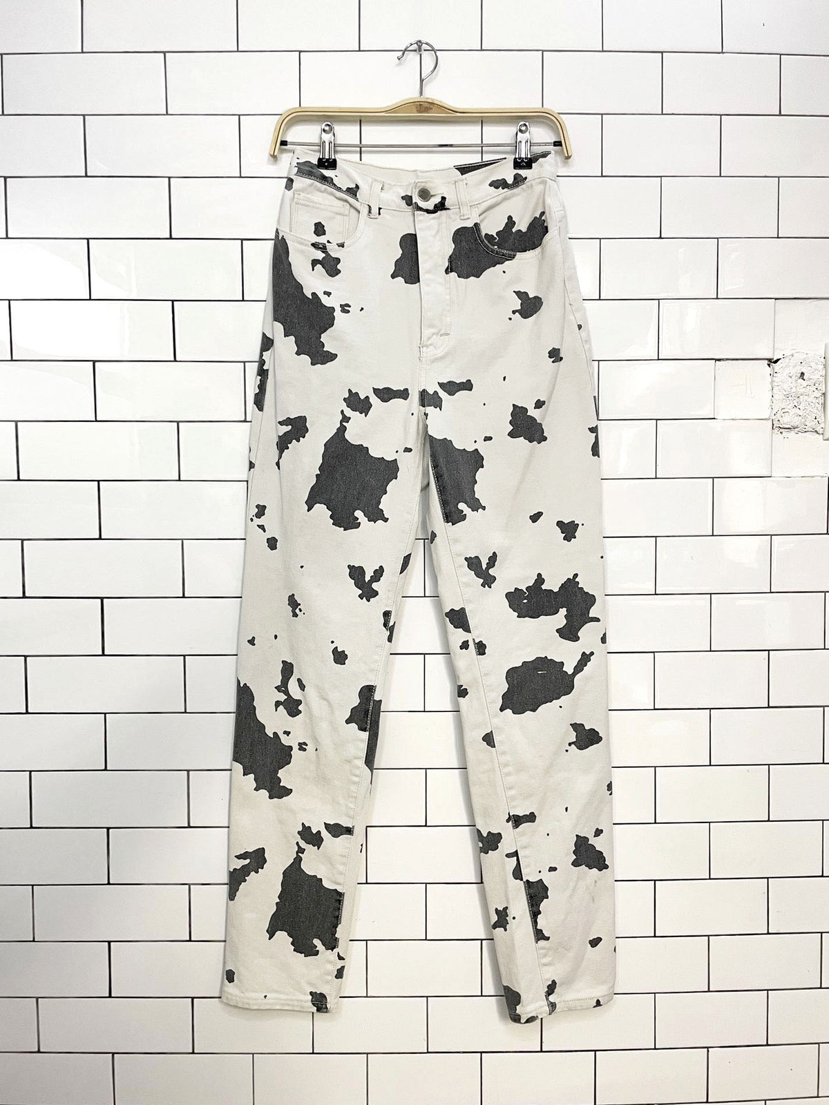 vintage 90s sergio valente western cow print high rise jeans
