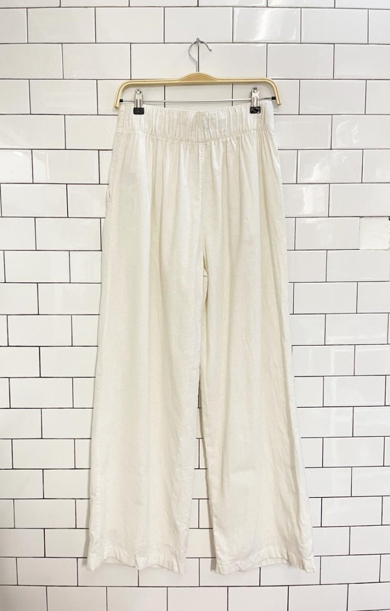abercrombie linen - blend pleated wide leg pant - good market thrift store