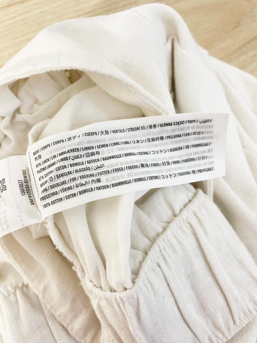 abercrombie linen - blend pleated wide leg pant - good market thrift store