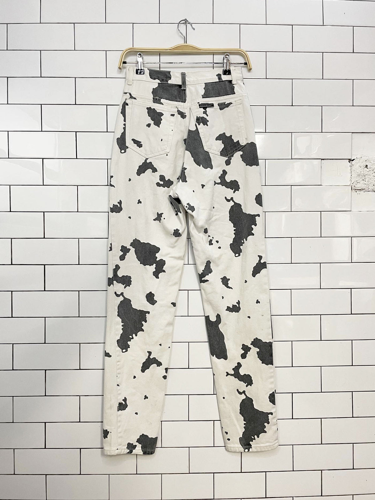 vintage 90s sergio valente western cow print high rise jeans