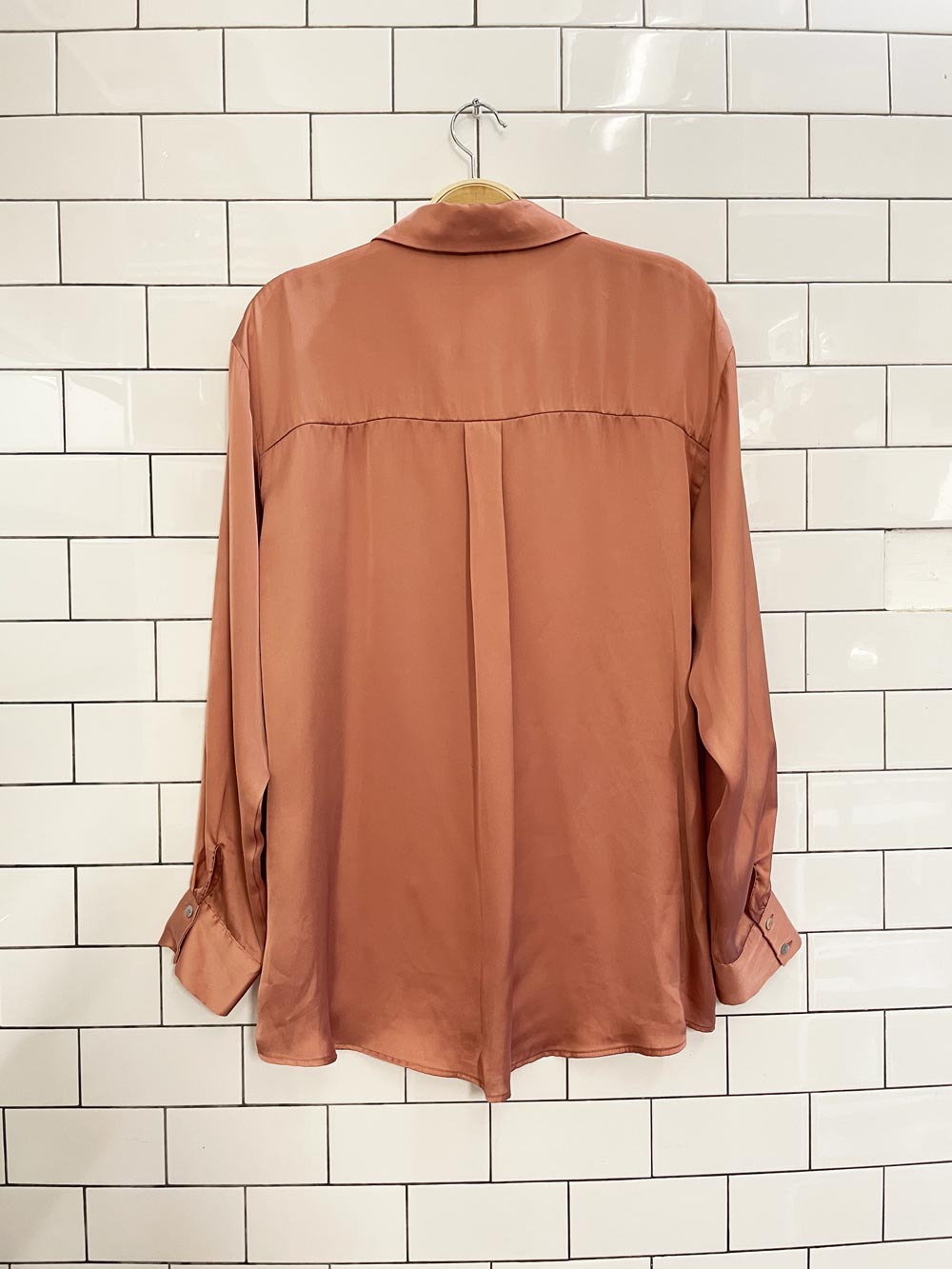 zara satin oversized shirt - good market thrift store