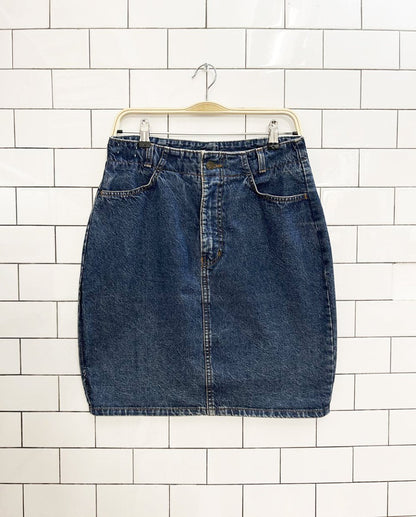 vintage 80s daniel hechter high waisted mini denim skirt - good market thrift store