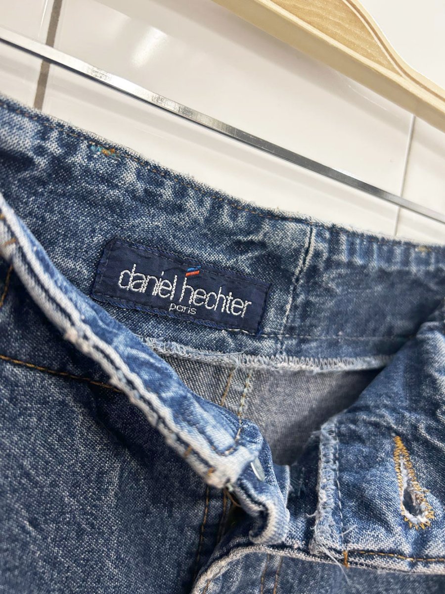 vintage 80s daniel hechter high waisted mini denim skirt - good market thrift store