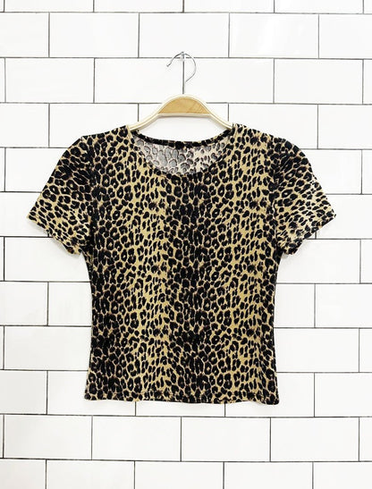y2k animal print stretchy top - good market thrift store