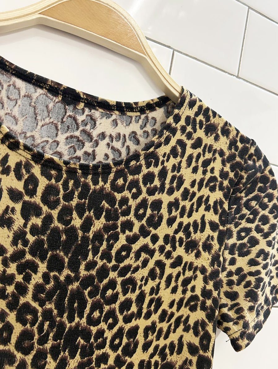 y2k animal print stretchy top - good market thrift store