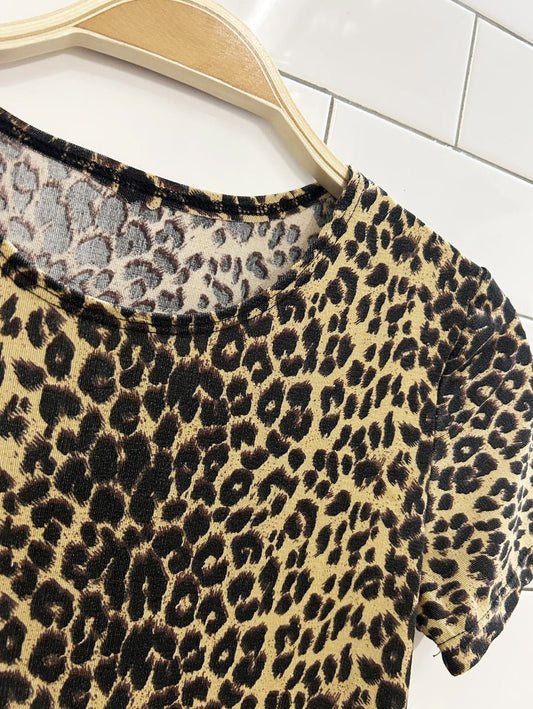 y2k animal print stretchy top - good market thrift store