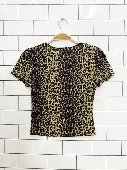 y2k animal print stretchy top - good market thrift store