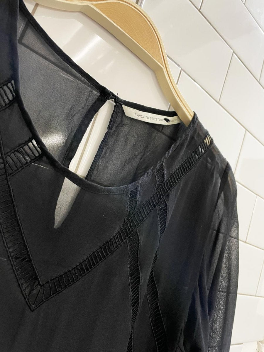 twelfth street by cynthia vincent 100% silk chiffon top - good market thrift store