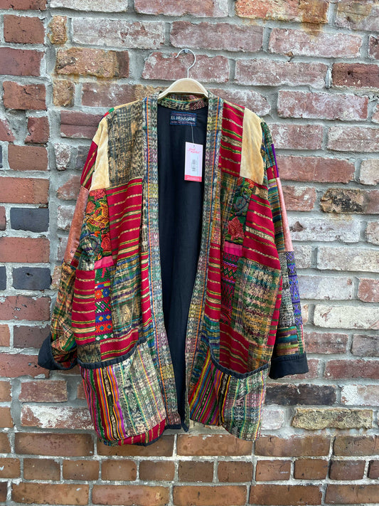 vintage el huarache boho patchwork jacket
