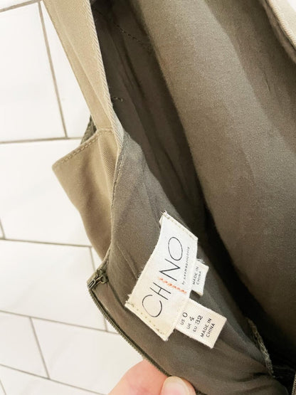 chino anthropologie scalloped belted wide leg jumpsuit - good market thrift store