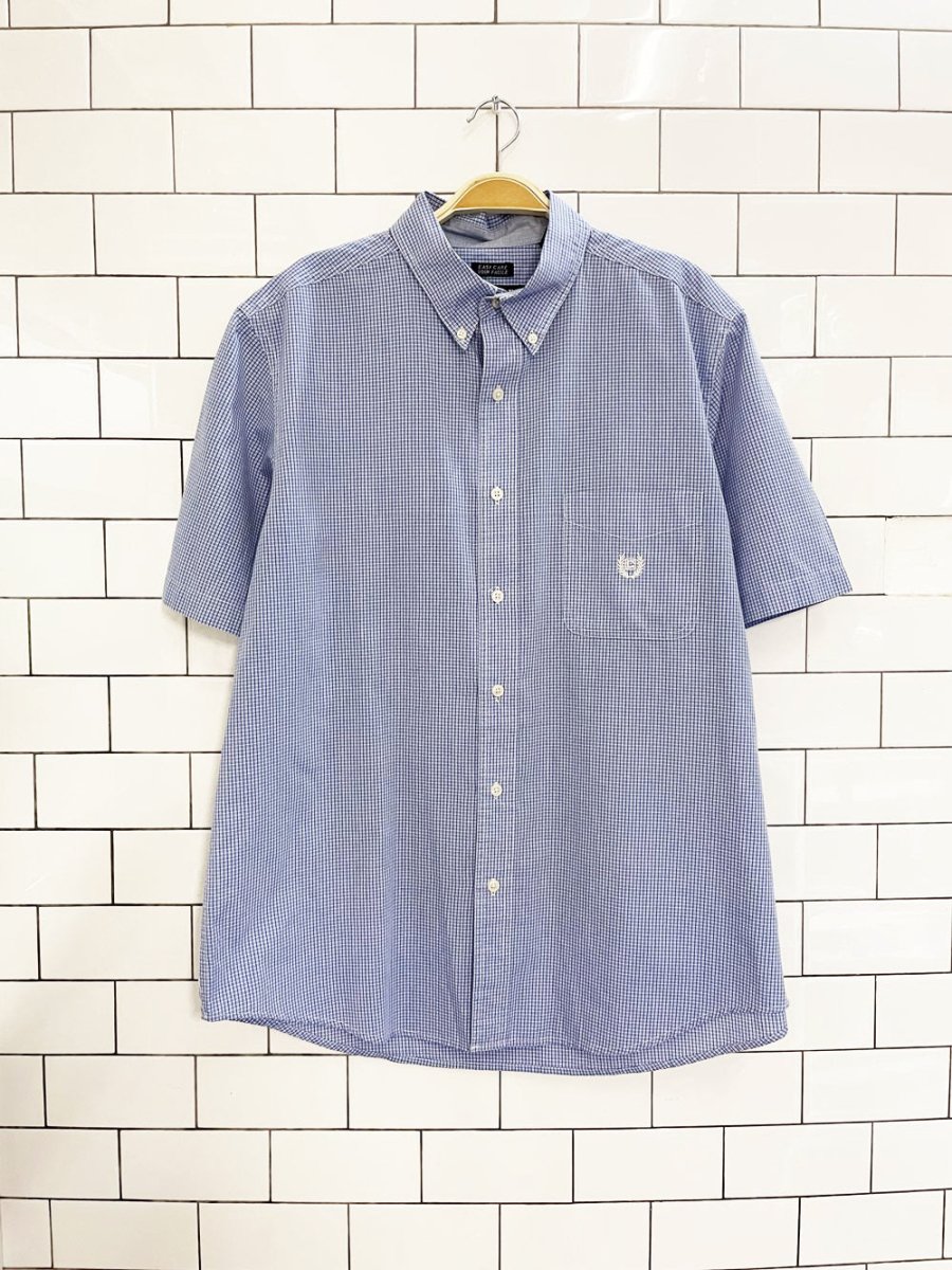chaps ralph lauren crest pocket micro plaid shirt - good market thrift store