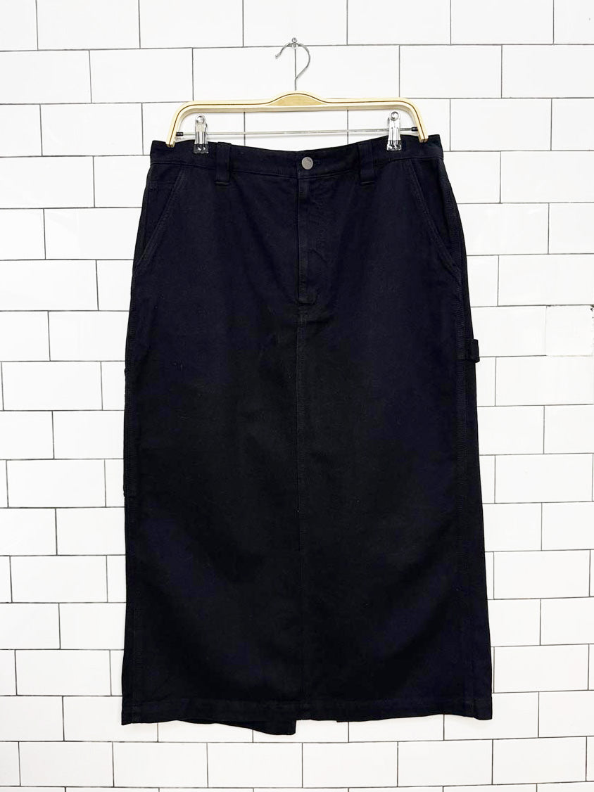 tna greenwich twill carpenter midi skirt | aritzia