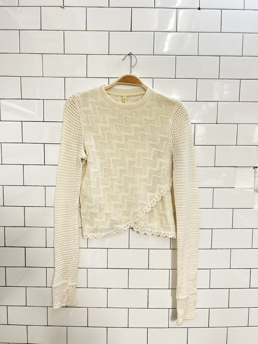 free people longsleeve pointelle knit - good market thrift store