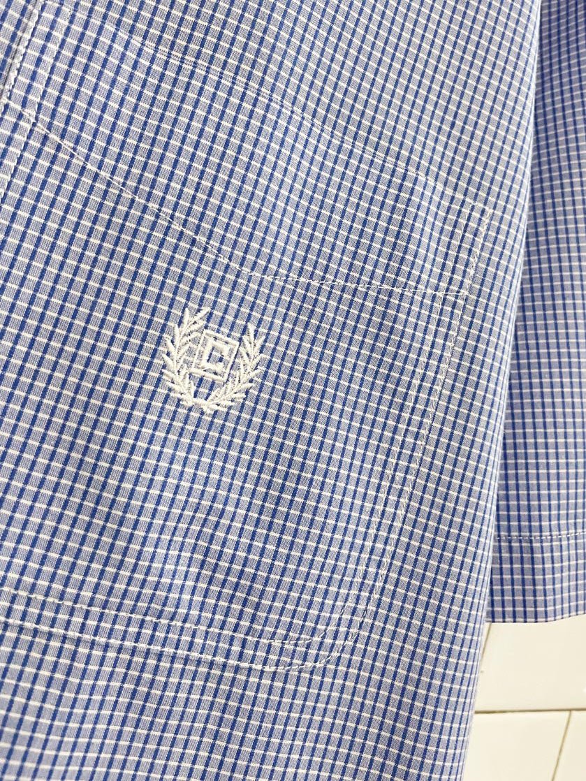 chaps ralph lauren crest pocket micro plaid shirt - good market thrift store